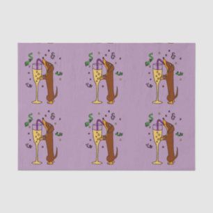 Papel De Seda Dachshund divertido que bebe Champán