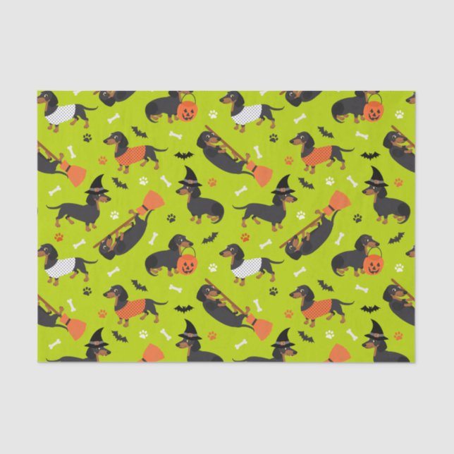Papel De Seda Dachshund Halloween (Anverso)