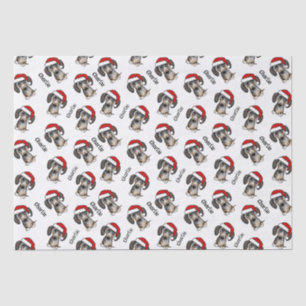 Papel De Seda Dachshund Lunares Navidad Nombre Personalizado Per