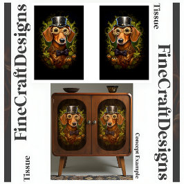 Papel De Seda Dachshund Steampunk Adornado Decoupage L&R 149