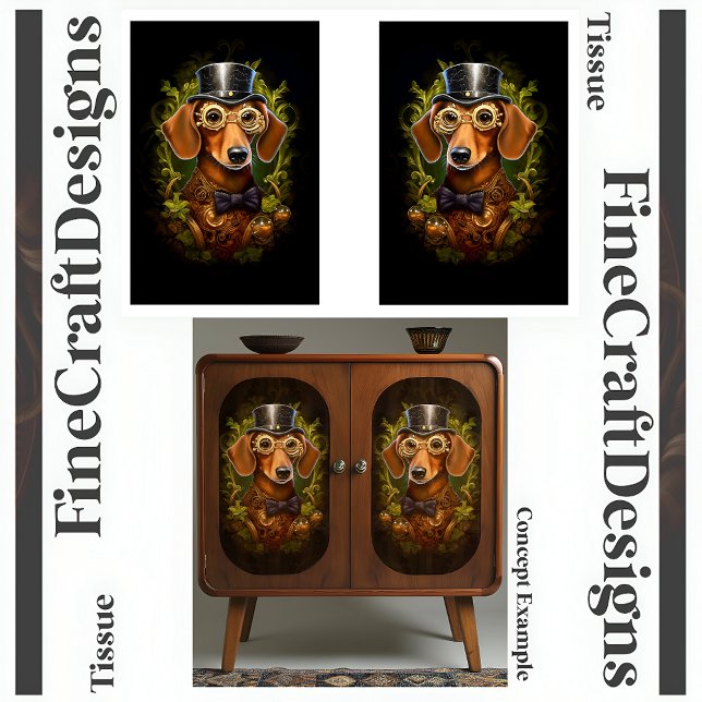 Papel De Seda Dachshund Steampunk Adornado Decoupage L&R 149 (Subido por el creador)