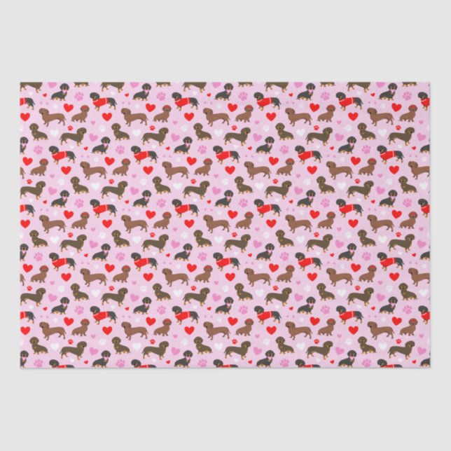 Papel De Seda Dachshund Valentine (Anverso)