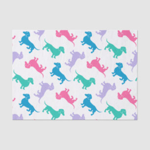 Papel De Seda Dachshunds coloreados pastel