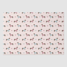 Papel De Seda Dachshunds y corazones