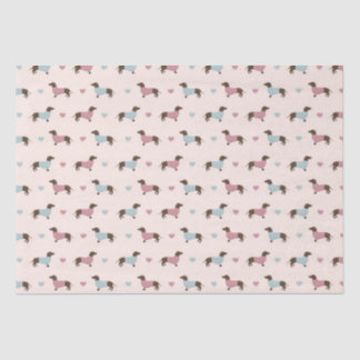 Papel De Seda Dachshunds y corazones