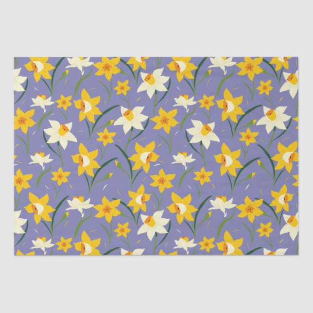 Papel De Seda Daffodils en azul morado (Anverso)