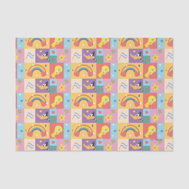 Papel De Seda DAFFY DUCK™ & TWEETY™ - Pride Pattern (Anverso)