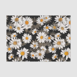 Papel De Seda Daisies blancos sobre la flor negra