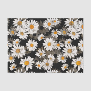 Papel De Seda Daisies blancos sobre la flor negra