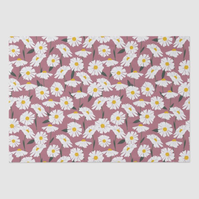 Papel De Seda Daisies en rosa (Anverso)