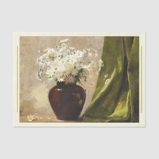 Papel De Seda Daisies en un jarrón, Paul Fisher Decoupage (Anverso)