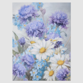Papel De Seda Daisies etéreos y descomposición de flores moradas