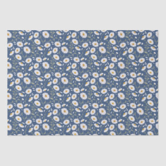 Papel De Seda Daisies (Royal Blue) - Patrón floral acuático