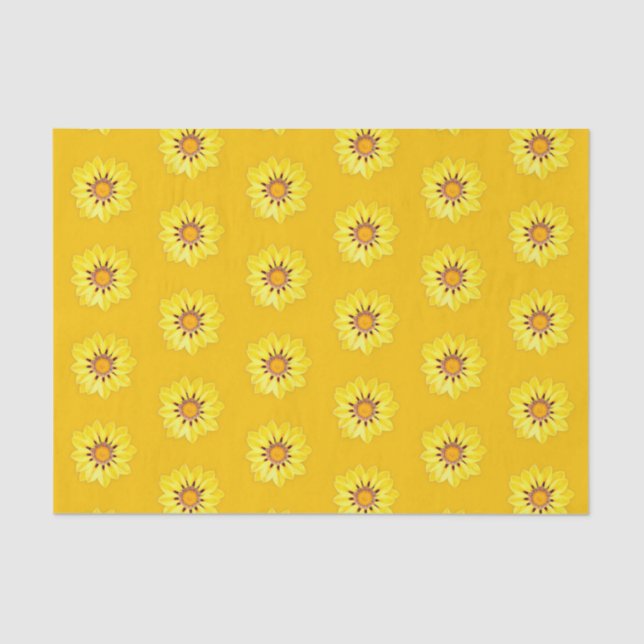 Papel De Seda Daisy africano / Gazania, amarillo mostaza (Anverso)