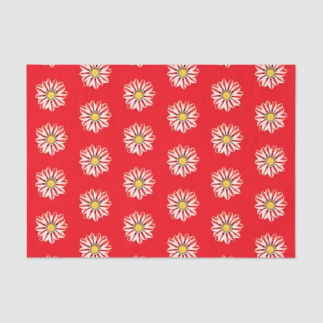 Papel De Seda Daisy africano / Gazania franja roja y blanca (Anverso)