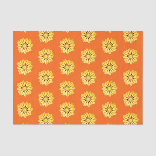 Papel De Seda Daisy africano / Gazania, Naranja y amarillo (Anverso)