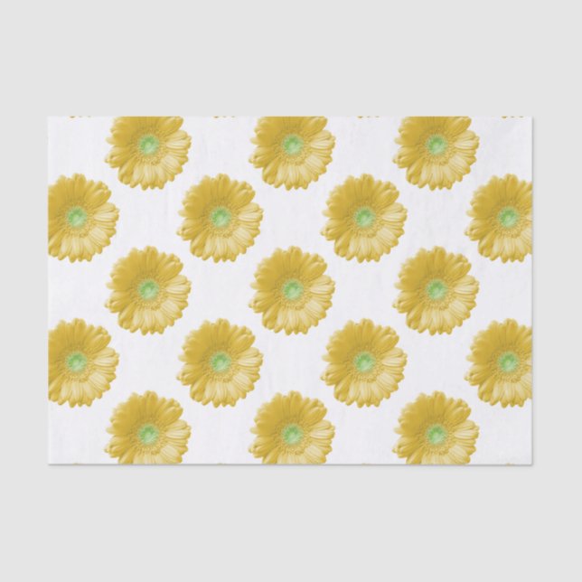 Papel De Seda Daisy gerbera amarilla (Anverso)