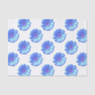 Papel De Seda Daisy gerbera azul