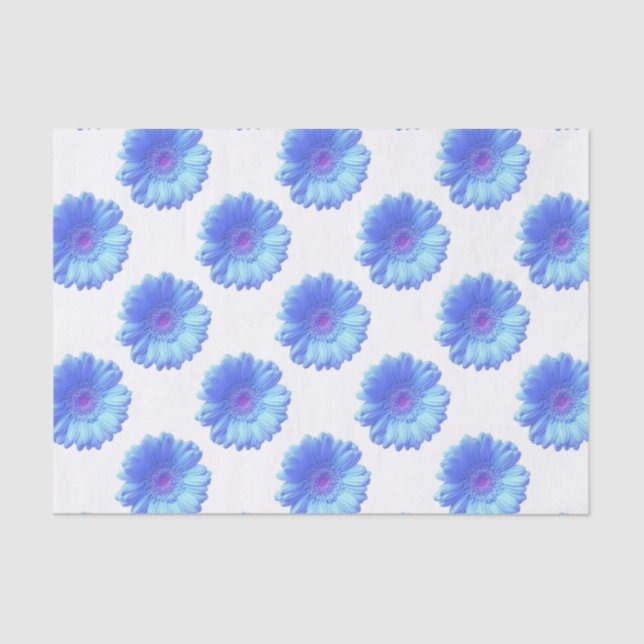 Papel De Seda Daisy gerbera azul (Anverso)