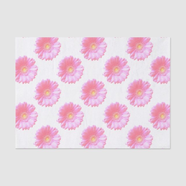 Papel De Seda Daisy gerbera rosa claro (Anverso)