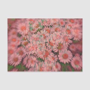 Papel De Seda Daisy Pink Green Boho Hippie Vintage Floral Art