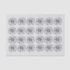 Papel De Seda Daisys en gris
