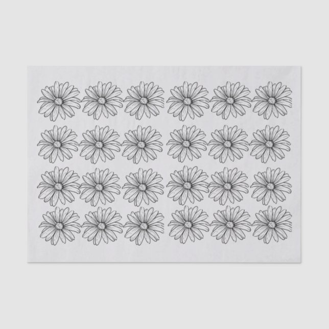 Papel De Seda Daisys en gris (Anverso)