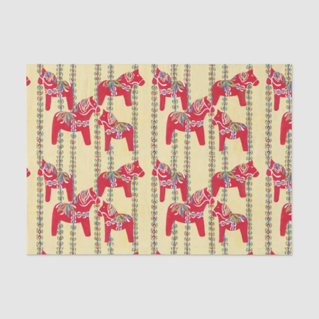 Papel De Seda Dala Sueca Horse Tejido (Anverso)