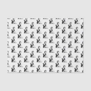 Papel De Seda Dama Art Deco Vintage Con Perlas Negro Transp