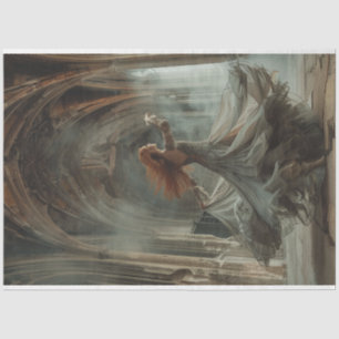 Papel De Seda Dama bailando vestido fluido Catedral de la Decora