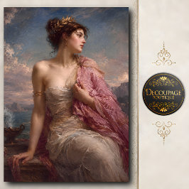 Papel De Seda Dama Clásica con Chal de Seda Rosa