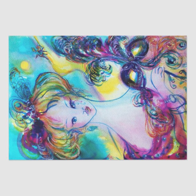 Papel De Seda DAMA CON MÁSCARA/Mascarada veneciana (Anverso)