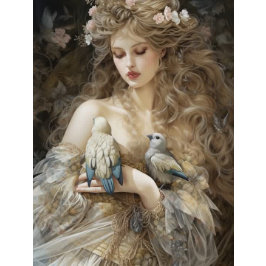 Papel De Seda Dama de francés vintage en Decoupage del Castillo