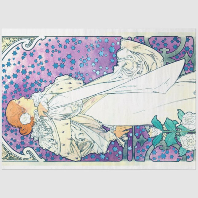 Papel De Seda Dama de la Camelias, Alphonse Mucha (Anverso)