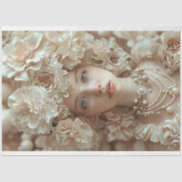 Papel De Seda Dama de la era del Jazz con decoración Gorra flora