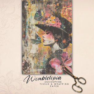 Papel De Seda Dama de mariposa encantada Collage de la Ephemer