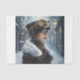 Papel De Seda Dama de Steampunk en invierno