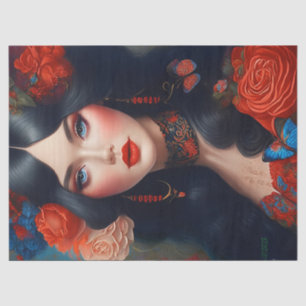 Papel De Seda Dama Elegante Vintage En Rojo 1 Desnudo