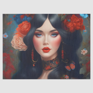 Papel De Seda Dama Elegante Vintage En Rojo 1 Desnudo