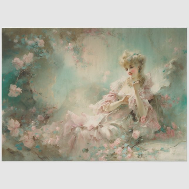 Papel De Seda Dama en el jardín (Anverso)
