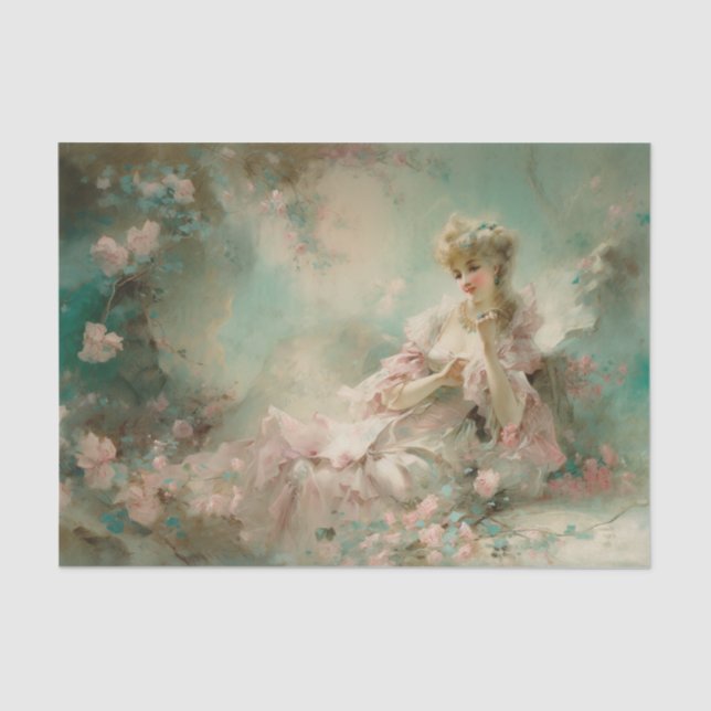 Papel De Seda Dama en el jardín (Anverso)