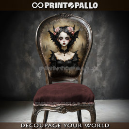 Papel De Seda Dama gótica de los murciélagos con rosas