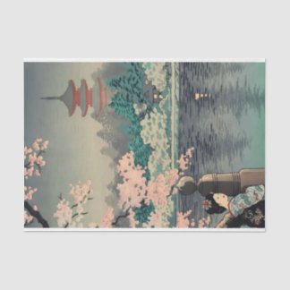 Papel De Seda Dama japonesa por lago