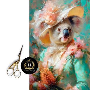 Papel De Seda Dama Victoriana Australiana Koala Decoupage