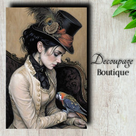 Papel De Seda Dama Victoriana Decoupage de Loro