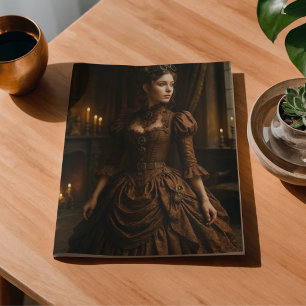 Papel De Seda Dama Victoriana Steampunk en marrón con decoupage