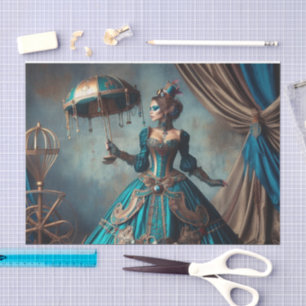 Papel De Seda Dama victoriana virgen de Circus Performer Steampu