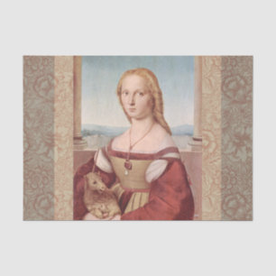 Papel De Seda Dama y el unicornio arte clásico de Raphael