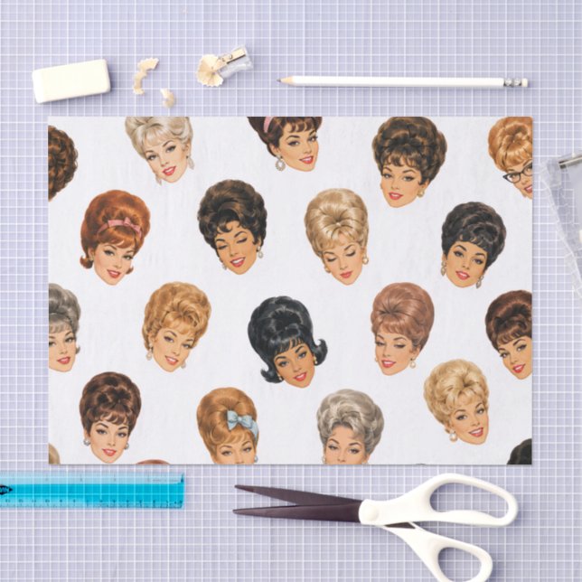 Papel De Seda Damas Bouffant de los 60 (Artesanía)