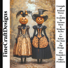 Papel De Seda Damas de Calabaza Steampunk Victorianas AL4 Decoup